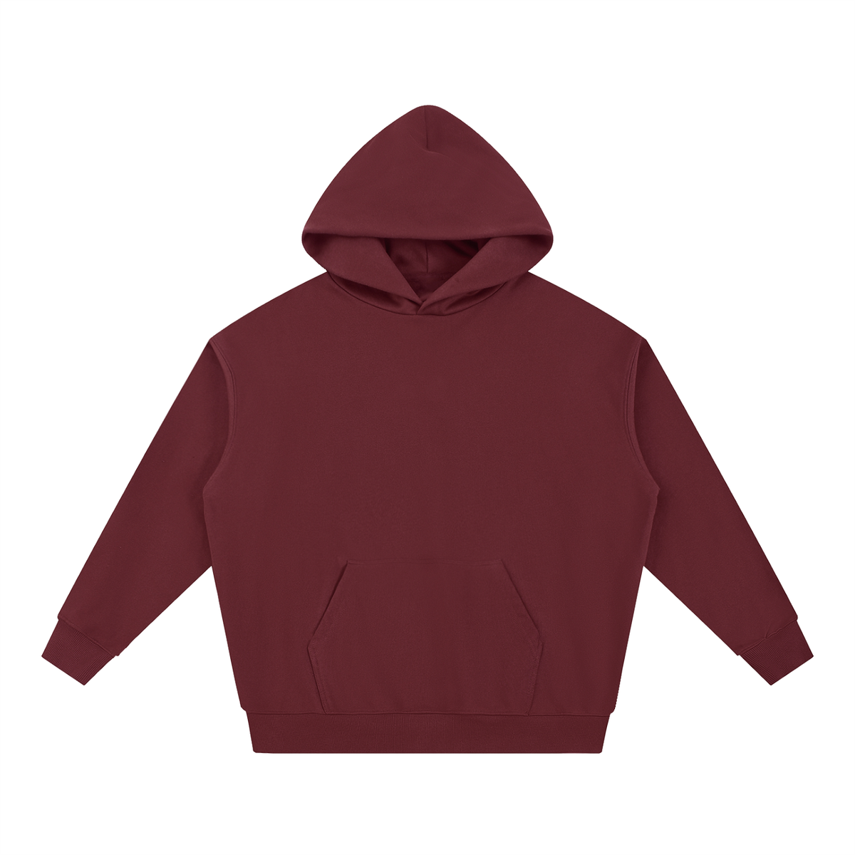 NUVA Essential Heavyweight Hoodie in Dull Red — front view
