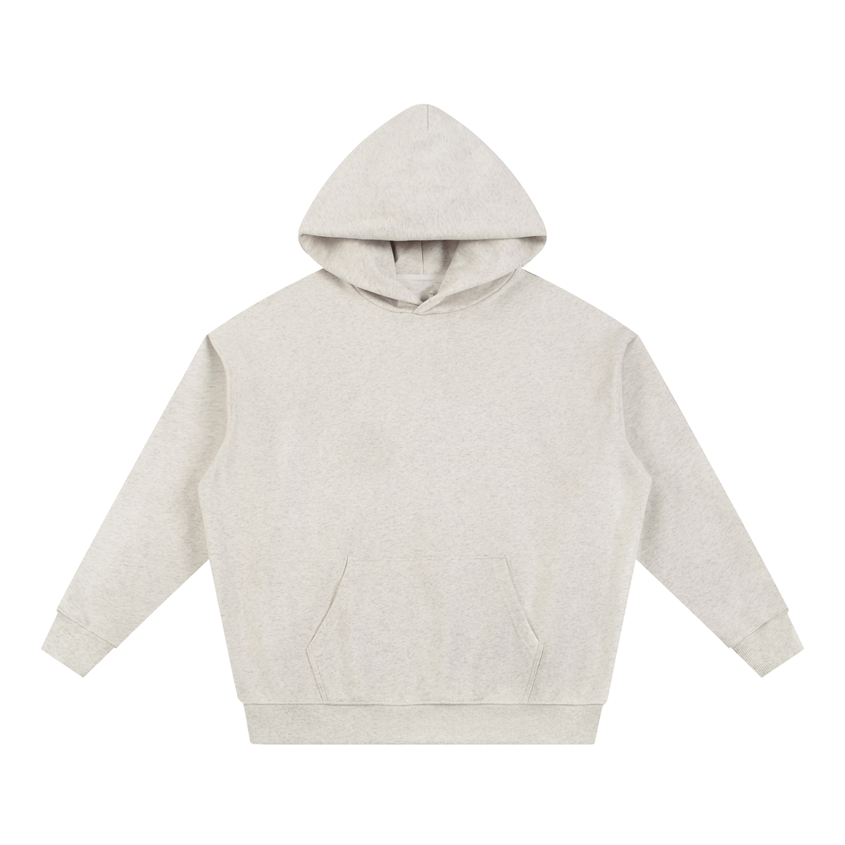 NUVA Essential Heavyweight Hoodie in Oat Gray — front view