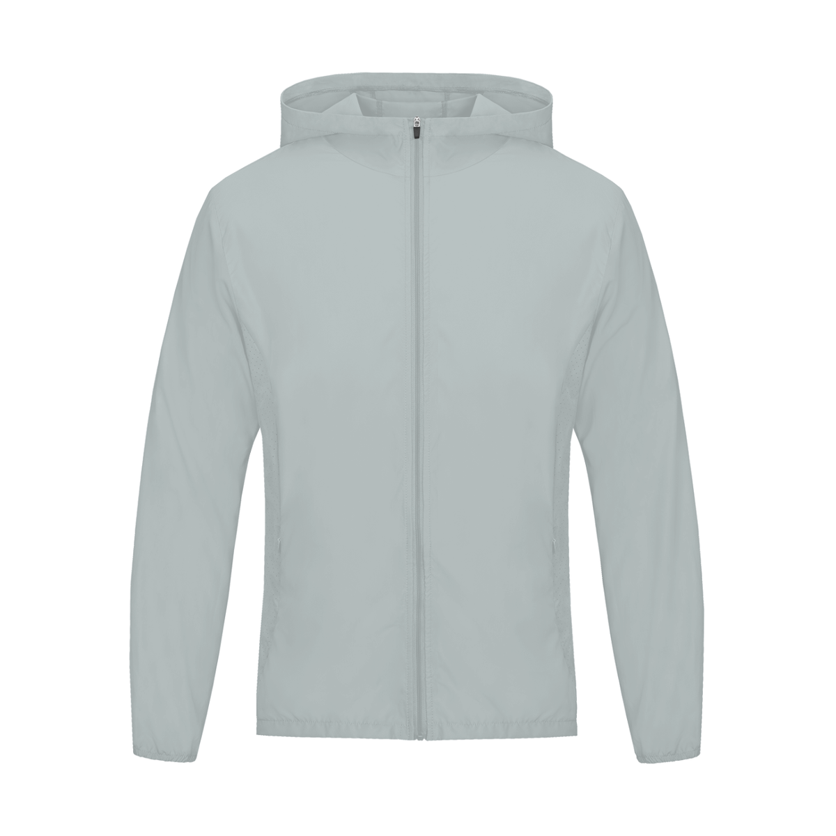 NUVA Soft Hooded Sports Jacket in Light Gray — front view