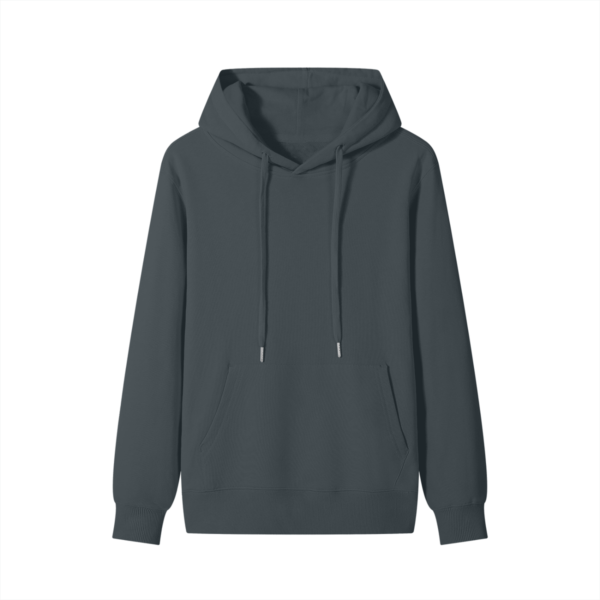 NUVA Basic Cotton Hoodie in Dark Grey — front view