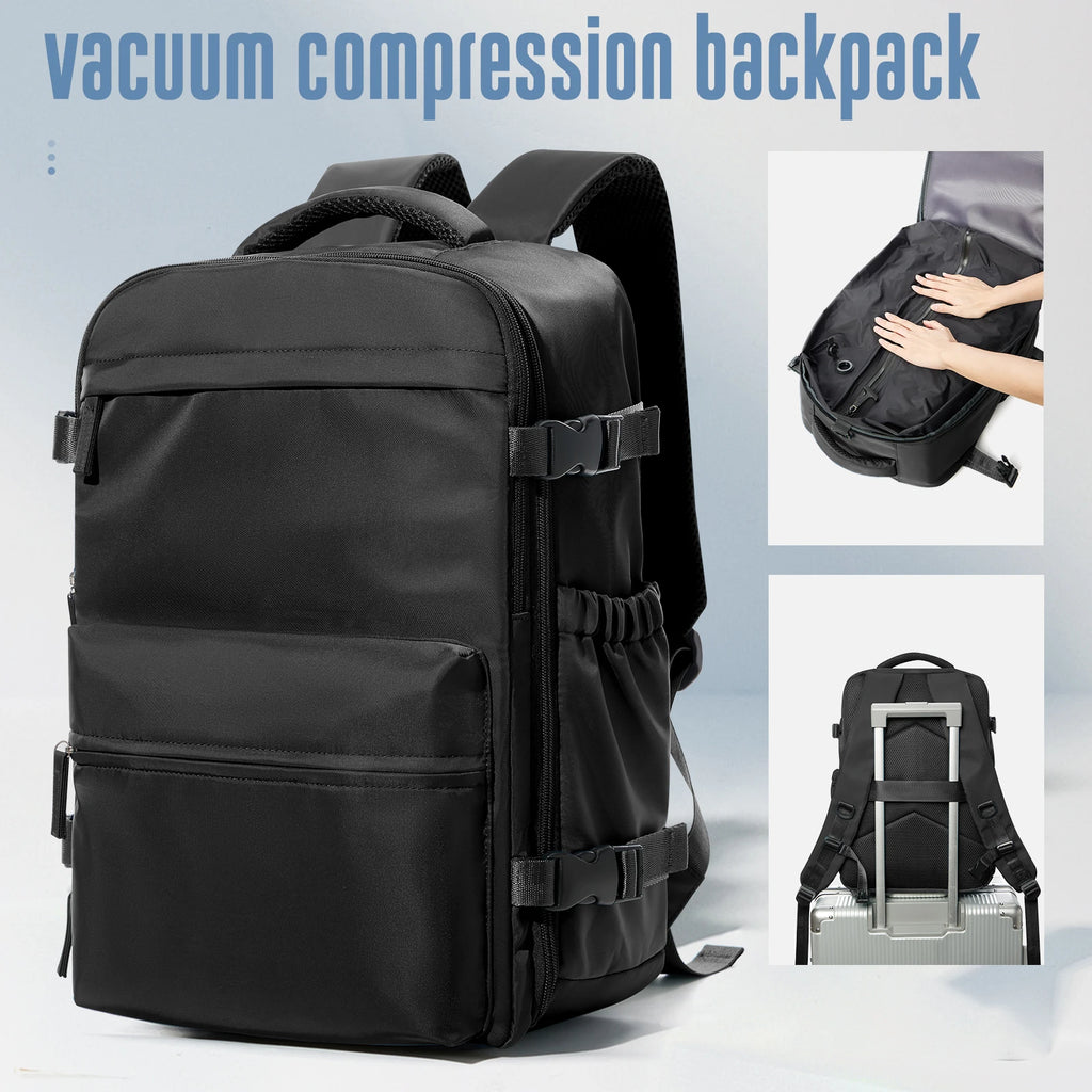 Vacuum Compression Travel Backpack – Large Capacity Laptop Bag with Optional Air Pump