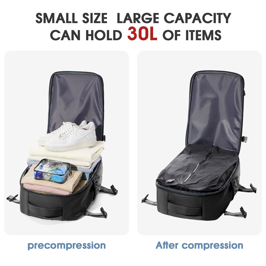 Vacuum Compression Travel Backpack – Large Capacity Laptop Bag with Optional Air Pump