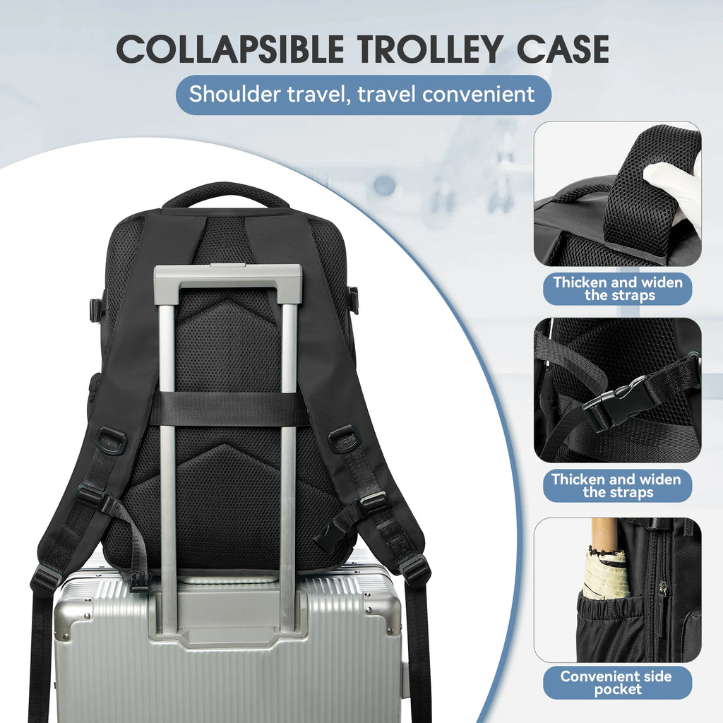 Vacuum Compression Travel Backpack – Large Capacity Laptop Bag with Optional Air Pump