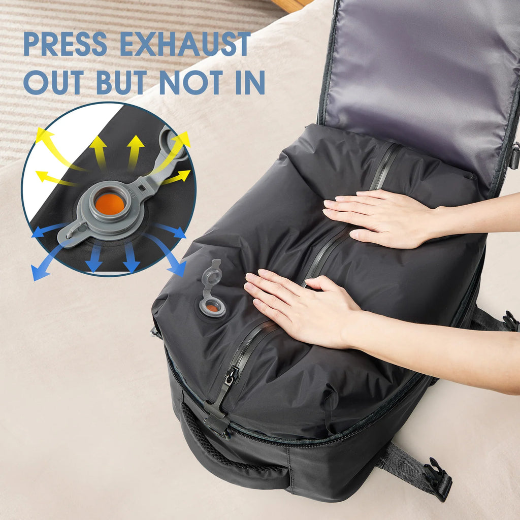 Vacuum Compression Travel Backpack – Large Capacity Laptop Bag with Optional Air Pump