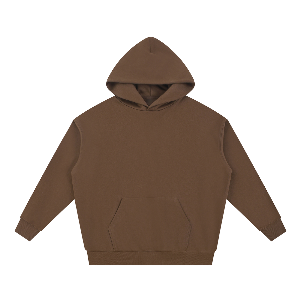 NUVA Essential Heavyweight Hoodie in Coffee — front view