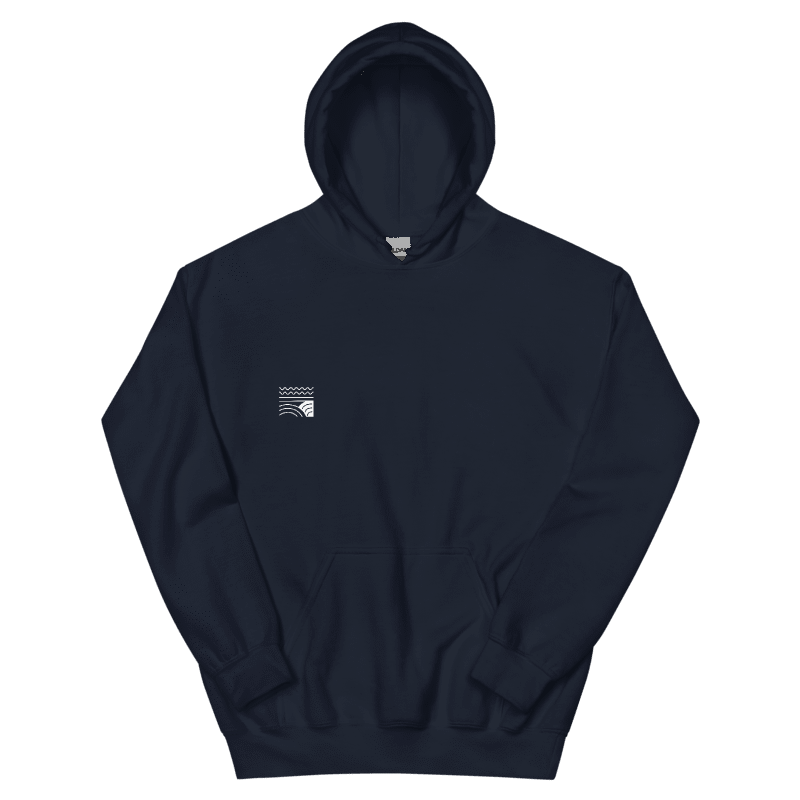 NUVA Gildan18500 Navy Waves Printful — official supplier digital mockup; physical sample not verified